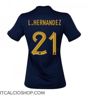 Francia Lucas Hernandez #21 Prima Maglia Femmina Mondiali 2022 Manica Corta